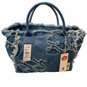 Wildfox Blue Denim Frayed Totebag NWT